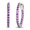 Thumbnail Image 0 of Amethyst In-and-Out Hoop Earrings Sterling Silver