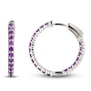Thumbnail Image 1 of Amethyst In-and-Out Hoop Earrings Sterling Silver