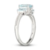 Thumbnail Image 3 of Aquamarine & White Lab-Created Sapphire Ring Sterling Silver