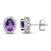 Thumbnail Image 0 of Amethyst & White Lab-Created Sapphire Stud Earrings Sterling Silver