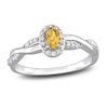 Thumbnail Image 0 of Citrine & Diamond Promise Ring 1/10 ct tw Oval/Round-Cut Sterling Silver