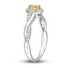 Thumbnail Image 3 of Citrine & Diamond Promise Ring 1/10 ct tw Oval/Round-Cut Sterling Silver