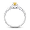Thumbnail Image 4 of Citrine & Diamond Promise Ring 1/10 ct tw Oval/Round-Cut Sterling Silver