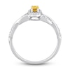 Thumbnail Image 5 of Citrine & Diamond Promise Ring 1/10 ct tw Oval/Round-Cut Sterling Silver