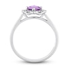Thumbnail Image 5 of Amethyst & Diamond Promise Ring 1/10 ct tw Cushion/Round-Cut Sterling Silver
