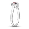 Thumbnail Image 2 of Garnet & Diamond Promise Ring 1/10 ct tw Pear/Round-Cut Sterling Silver