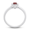 Thumbnail Image 3 of Garnet & Diamond Promise Ring 1/10 ct tw Pear/Round-Cut Sterling Silver
