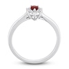 Thumbnail Image 4 of Garnet & Diamond Promise Ring 1/10 ct tw Pear/Round-Cut Sterling Silver