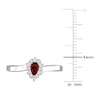Thumbnail Image 4 of Garnet & Diamond Promise Ring 1/10 ct tw Pear/Round-Cut Sterling Silver