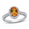 Thumbnail Image 0 of Citrine & White Lab-Created Ring Sterling Silver