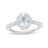 Thumbnail Image 1 of Aquamarine & White Lab-Created Ring Sterling Silver