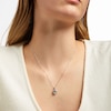 Thumbnail Image 2 of Aquamarine & White Lab-Created Sapphire Necklace Sterling Silver 18"