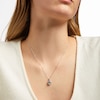 Thumbnail Image 3 of Aquamarine & White Lab-Created Sapphire Necklace Sterling Silver 18&quot;