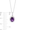 Thumbnail Image 2 of Amethyst & White Lab-Created Sapphire Necklace Sterling Silver 18"