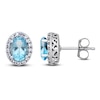 Topaz & White Lab-Created Stud Earrings Sterling Silver