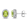Thumbnail Image 1 of Peridot & White Lab-Created Stud Earrings Sterling Silver