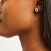 Thumbnail Image 2 of Peridot & White Lab-Created Stud Earrings Sterling Silver