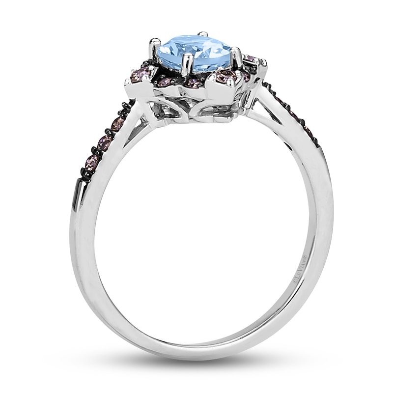 Main Image 2 of Le Vian Aquamarine Ring 1/5 ct tw Diamonds 14K Vanilla Gold