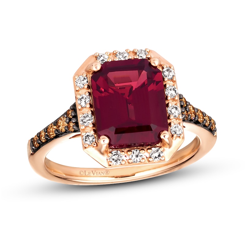 Main Image 1 of Le Vian Garnet Ring 3/8 ct tw Diamonds 14K Strawberry Gold