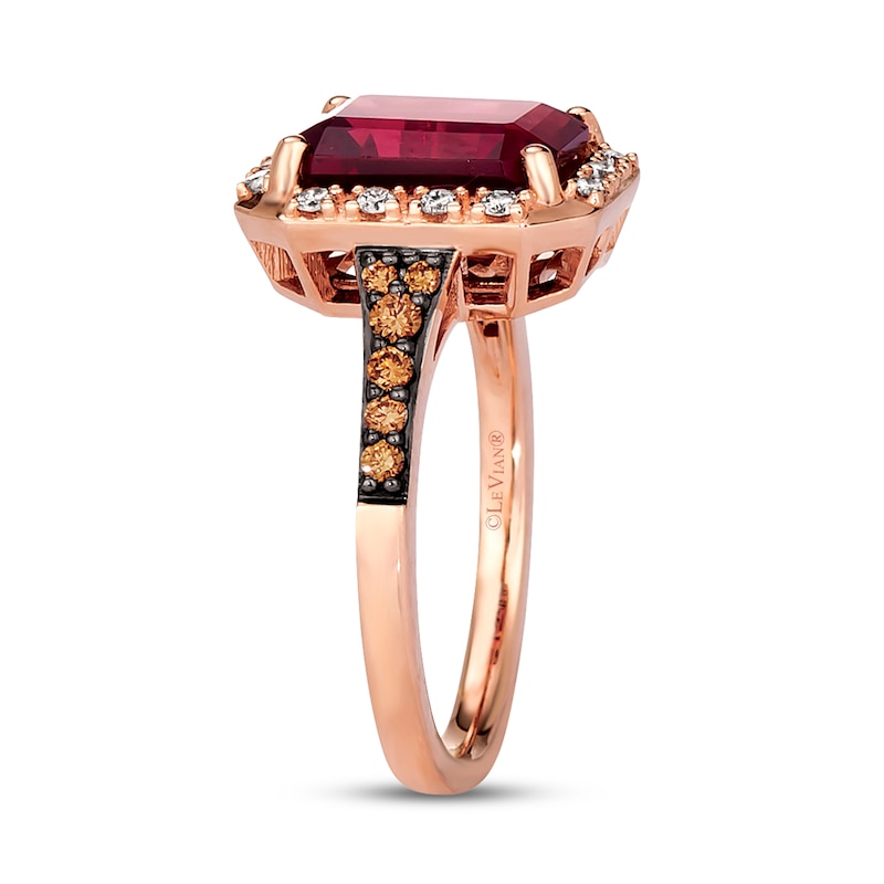 Le Vian Garnet Ring 3/8 ct tw Diamonds 14K Strawberry Gold