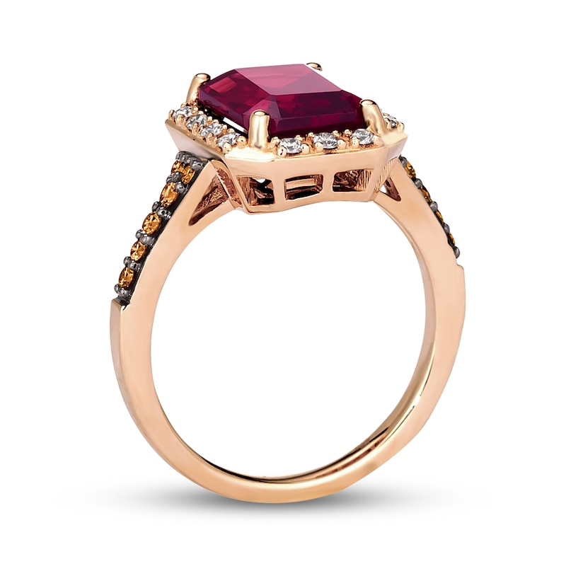 Main Image 4 of Le Vian Garnet Ring 3/8 ct tw Diamonds 14K Strawberry Gold