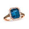 Thumbnail Image 0 of Le Vian  Blue Topaz & Diamond Ring 3/8 ct tw Diamonds 14K Strawberry Gold