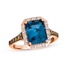 Thumbnail Image 1 of Le Vian  Blue Topaz & Diamond Ring 3/8 ct tw Diamonds 14K Strawberry Gold