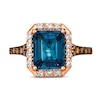 Thumbnail Image 1 of Le Vian  Blue Topaz & Diamond Ring 3/8 ct tw Diamonds 14K Strawberry Gold
