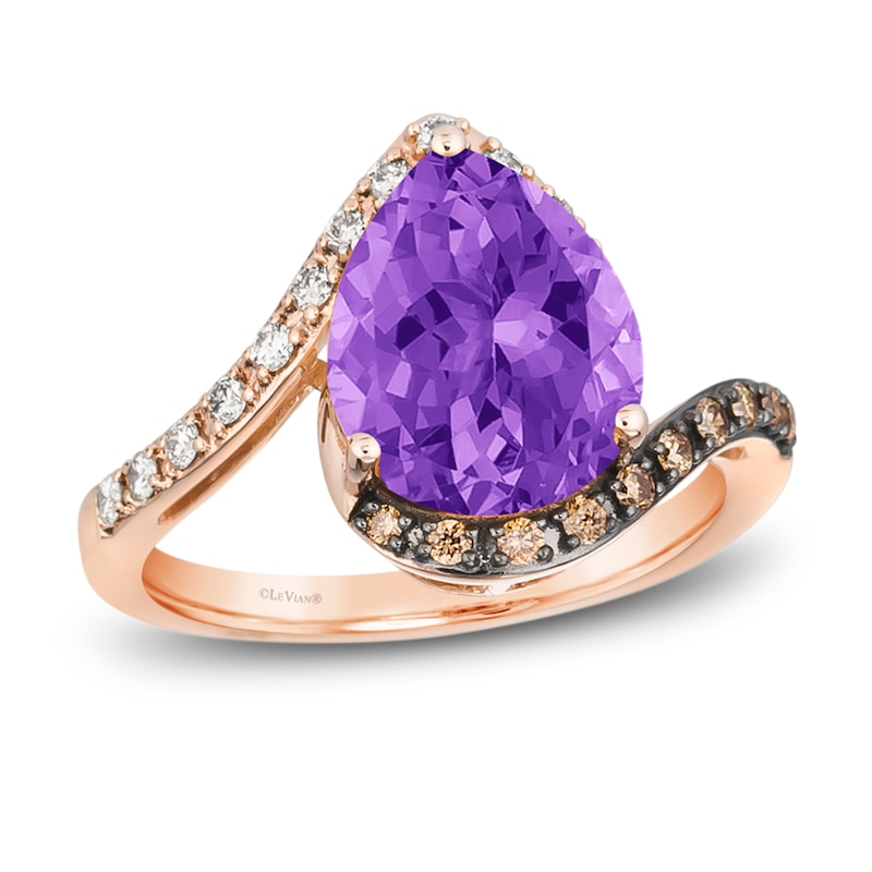 Main Image 1 of Le Vian Amethyst Ring 1/4 ct tw Diamonds 14K Strawberry Gold