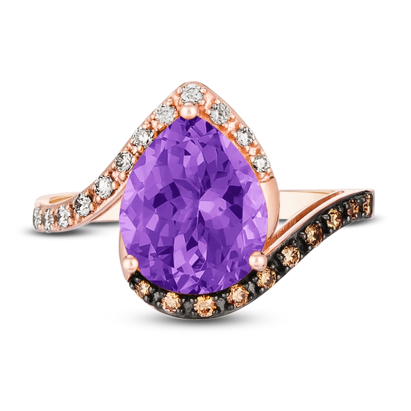 Le Vian Amethyst Ring 1/4 ct tw Diamonds 14K Strawberry Gold