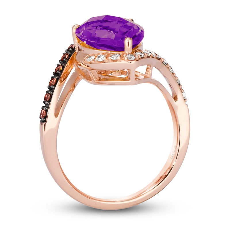 Le Vian Amethyst Ring 1/4 ct tw Diamonds 14K Strawberry Gold