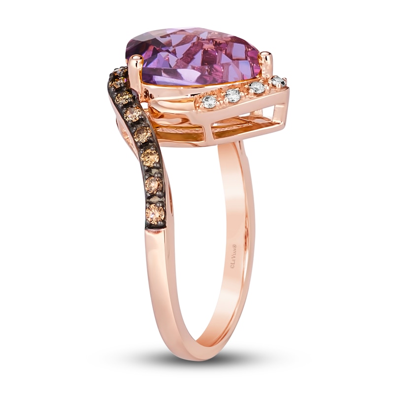 Main Image 4 of Le Vian Amethyst Ring 1/4 ct tw Diamonds 14K Strawberry Gold