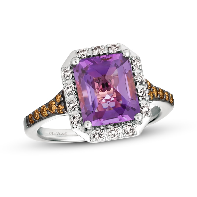 Le Vian Amethyst Ring 3/8 ct tw Diamonds 14K Vanilla Gold