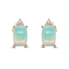 Thumbnail Image 1 of Ethiopian Opal & Diamond Earrings 1/20 ct tw Cushion/Round-Cut 10K Yellow Gold