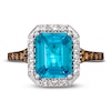 Thumbnail Image 2 of Le Vian Blue Topaz Ring 3/8 ct tw Diamonds 14K Vanilla Gold