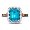 Thumbnail Image 1 of Le Vian Blue Topaz Ring 3/8 ct tw Diamonds 14K Vanilla Gold