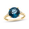Thumbnail Image 0 of Blue Topaz & Diamond Ring 1/20 ct tw Round-Cut 10K Yellow Gold