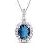 Thumbnail Image 0 of Blue Topaz & White Lab-Created Sapphire Necklace Sterling Silver 18"