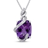 Thumbnail Image 0 of Amethyst & White Lab-Created Sapphire Necklace Sterling Silver 18"