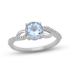 Thumbnail Image 1 of Aquamarine & Diamond Ring 1/15 ct tw Round-Cut Sterling Silver
