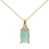 Thumbnail Image 0 of Ethiopian Opal & Diamond Necklace 1/20 ct tw Cushion & Round-Cut 10K Yellow Gold 18"