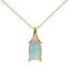 Thumbnail Image 1 of Ethiopian Opal & Diamond Necklace 1/20 ct tw Cushion & Round-Cut 10K Yellow Gold 18&quot;