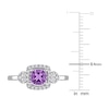 Thumbnail Image 4 of Amethyst & Diamond Promise Ring 1/10 ct tw Cushion/Round-Cut Sterling Silver