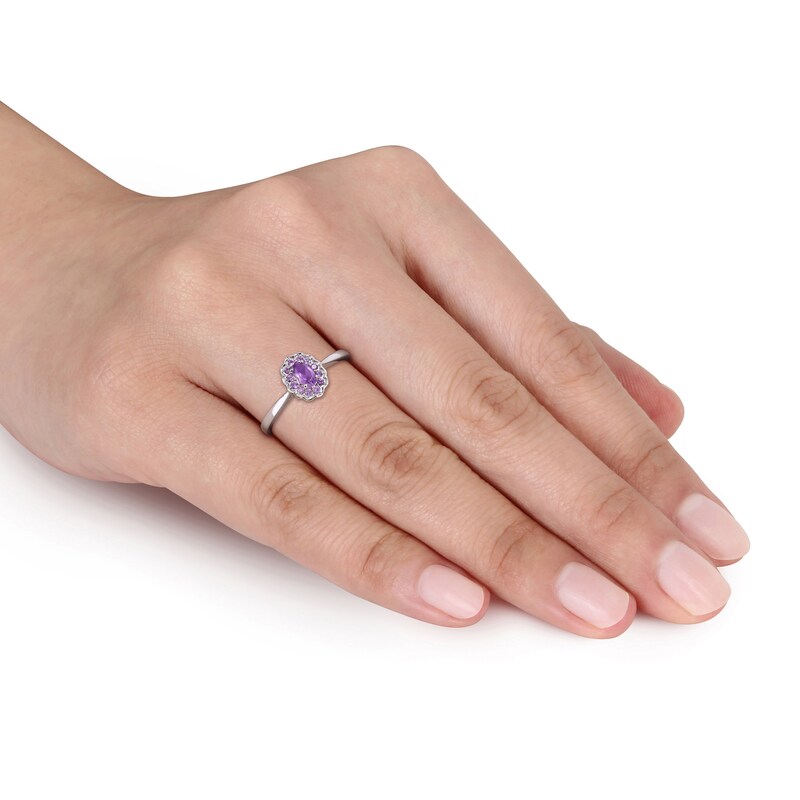 Amethyst Promise Ring Sterling Silver