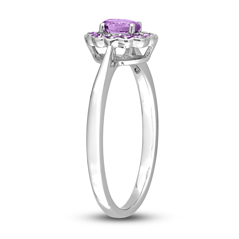 Amethyst Promise Ring Sterling Silver