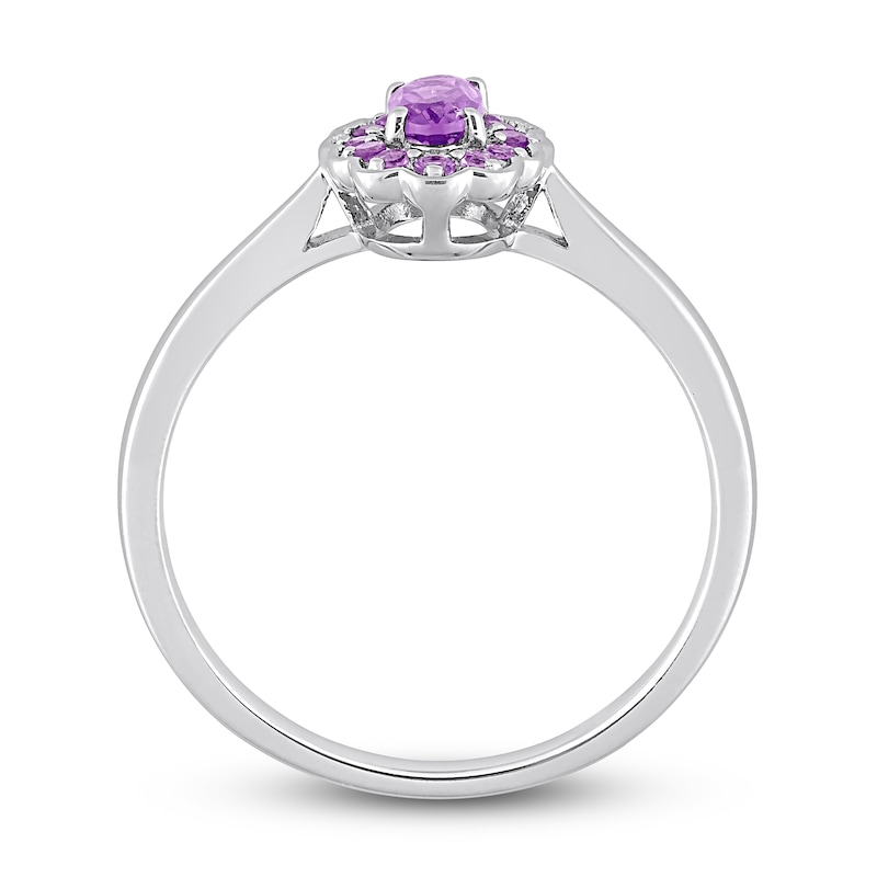 Main Image 4 of Amethyst Promise Ring Sterling Silver