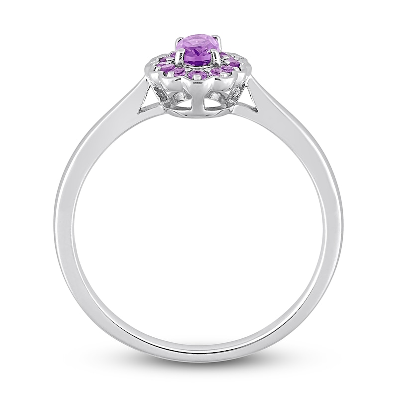 Amethyst Promise Ring Sterling Silver