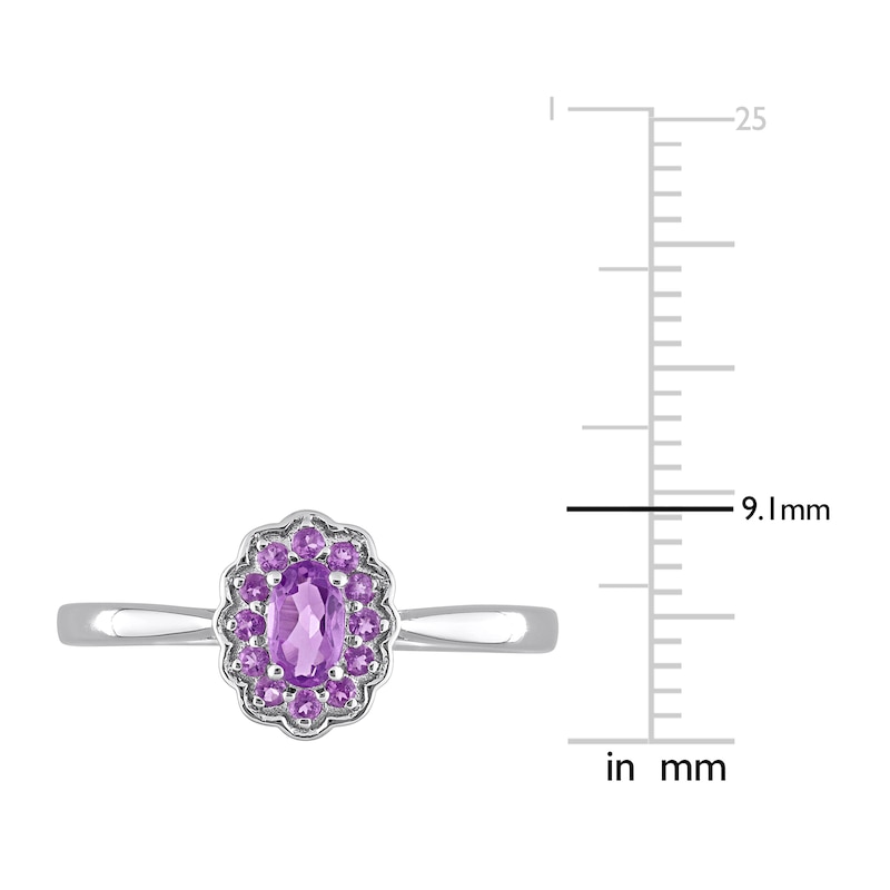 Amethyst Promise Ring Sterling Silver