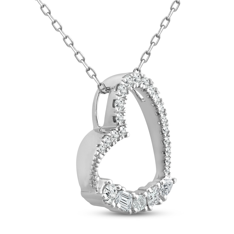 Everything You Are Diamond Heart Necklace 1/2 ct tw 10K White Gold 18"