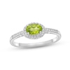 Thumbnail Image 0 of Peridot & White Lab-Created Sapphire Ring Sterling Silver